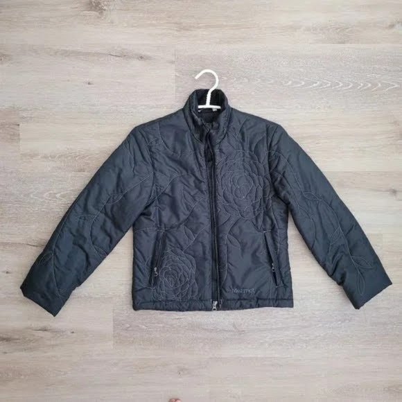 Women's Insulated Jacket, Puffer Floral Embroidery - Picture 1 of 6